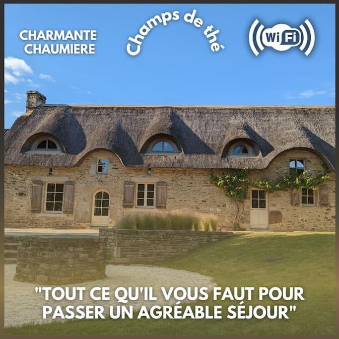 Maison Typique Bretonne Avec Toit De Chaume Camors Bagian luar foto
